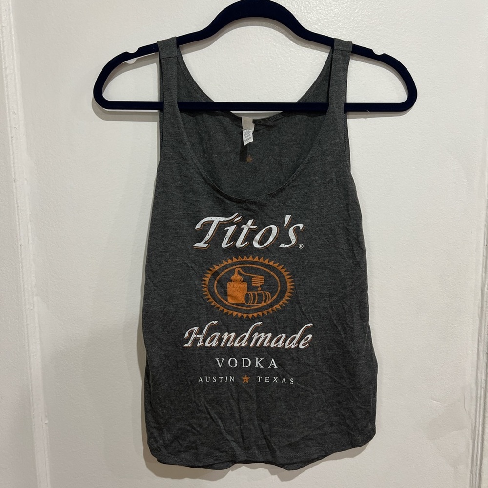 Tito's Handmade Vodka Women's Gray Graphic Tank Top